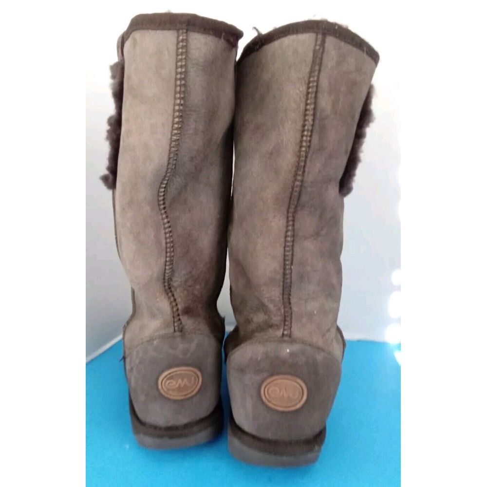 EMU Australia Suede Button Boots Tall Winter‎ Warm Brown Boots